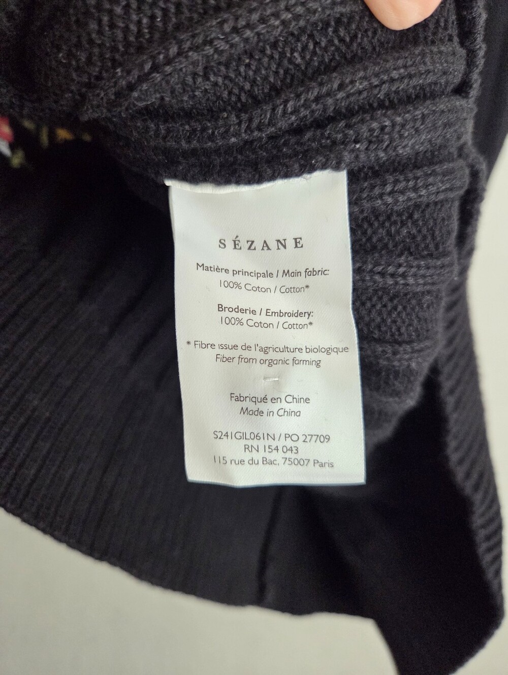 Sezane Ilena Cardigan in Black Multicolored size M - Picture 9 of 10
